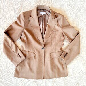 Calvin Klein Wool Camel-Colored Tan Western Style Women's Blazer Size 8